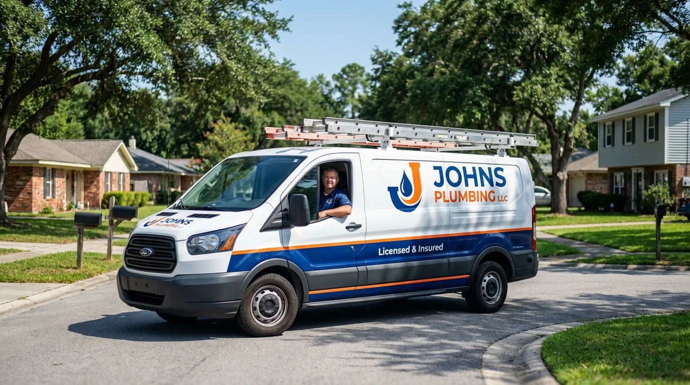 Johns Plumbing LLC service van in Rio Rico, AZ