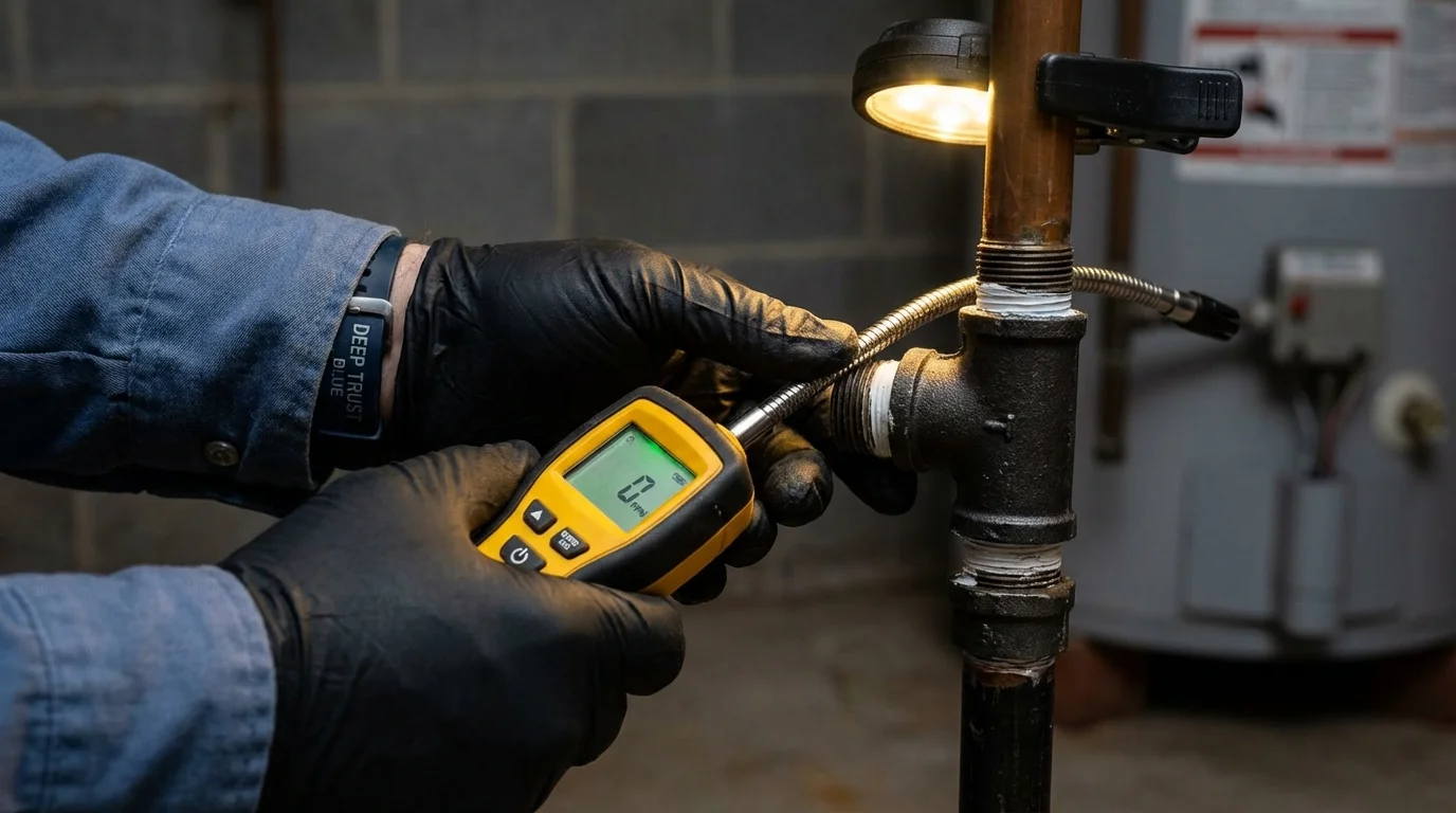 Gas leak detection with electronic sniffer by Johns Plumbing LLC in Rio Rico
