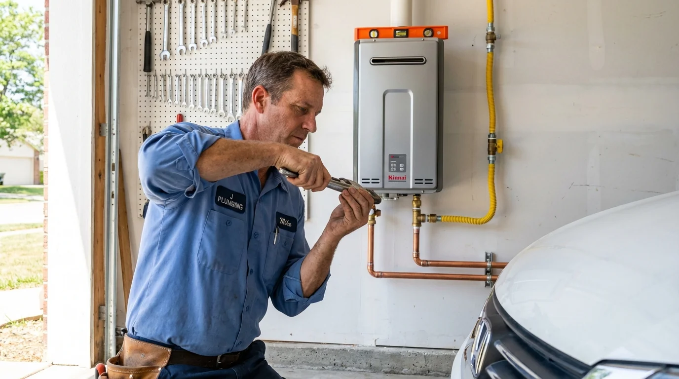 Tankless water heater installation by a Johns Plumbing LLC plumber in Rio Rico